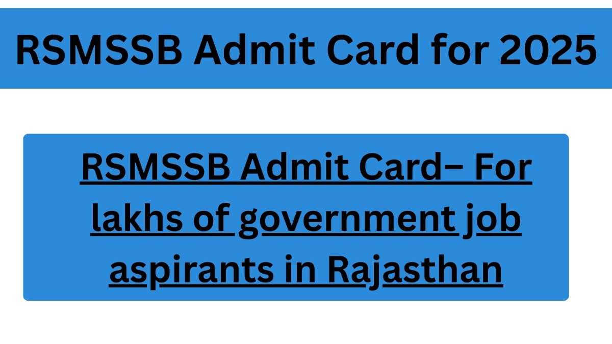 RSMSSB Admit Card for 2025