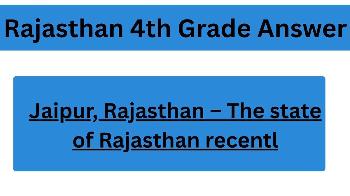 Rajasthan 4th Grade Answer