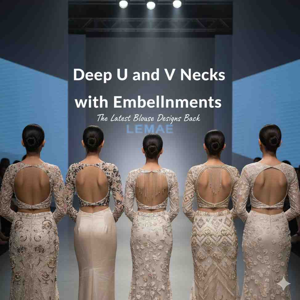 Deep U and V Necks with Embellishments